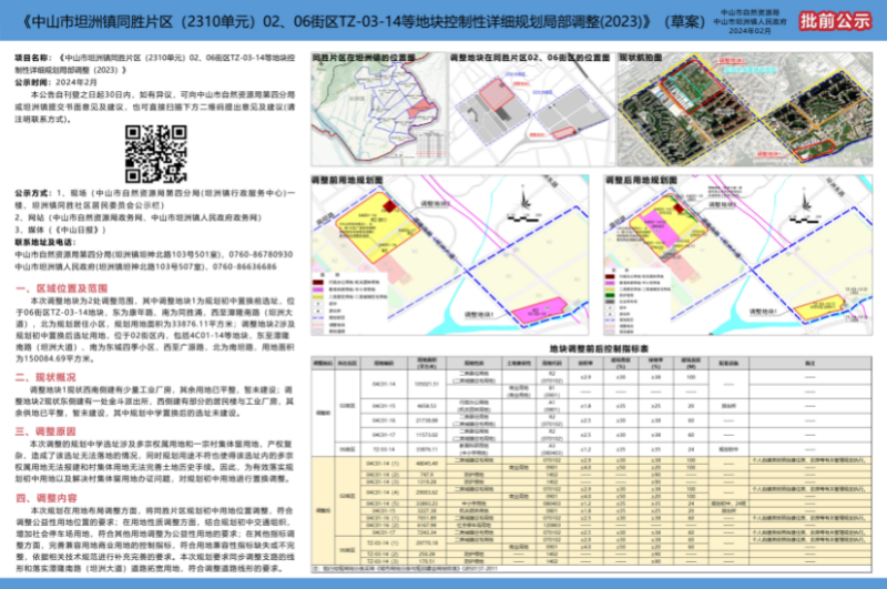 附件：《中山市坦洲鎮(zhèn)同勝片區(qū)（2310單元）02、06街區(qū)TZ-03-14等地塊控制性詳細規(guī)劃局部調(diào)整(2023）（草案）》批前公示.jpg